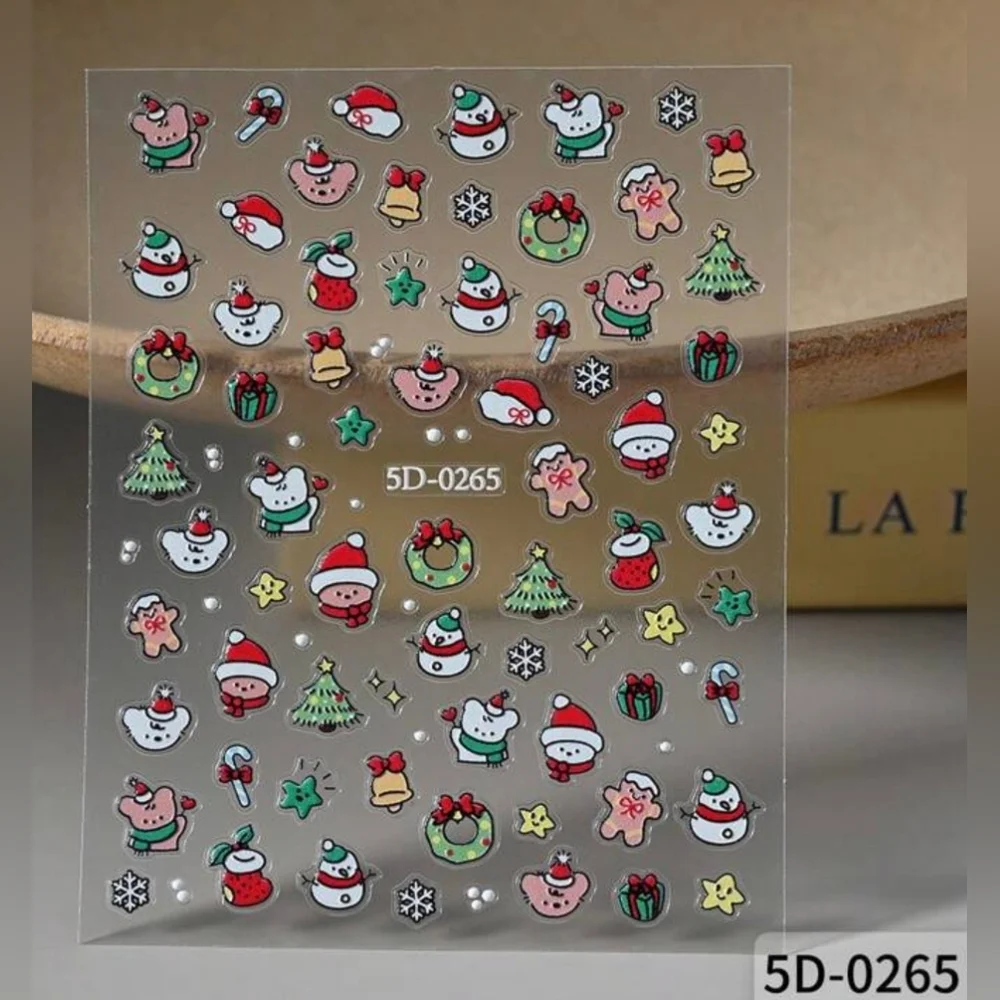 Christmas Nail Art Stickers 3 Sheets Buyer's Choice-NIP - Picture 9 of 14